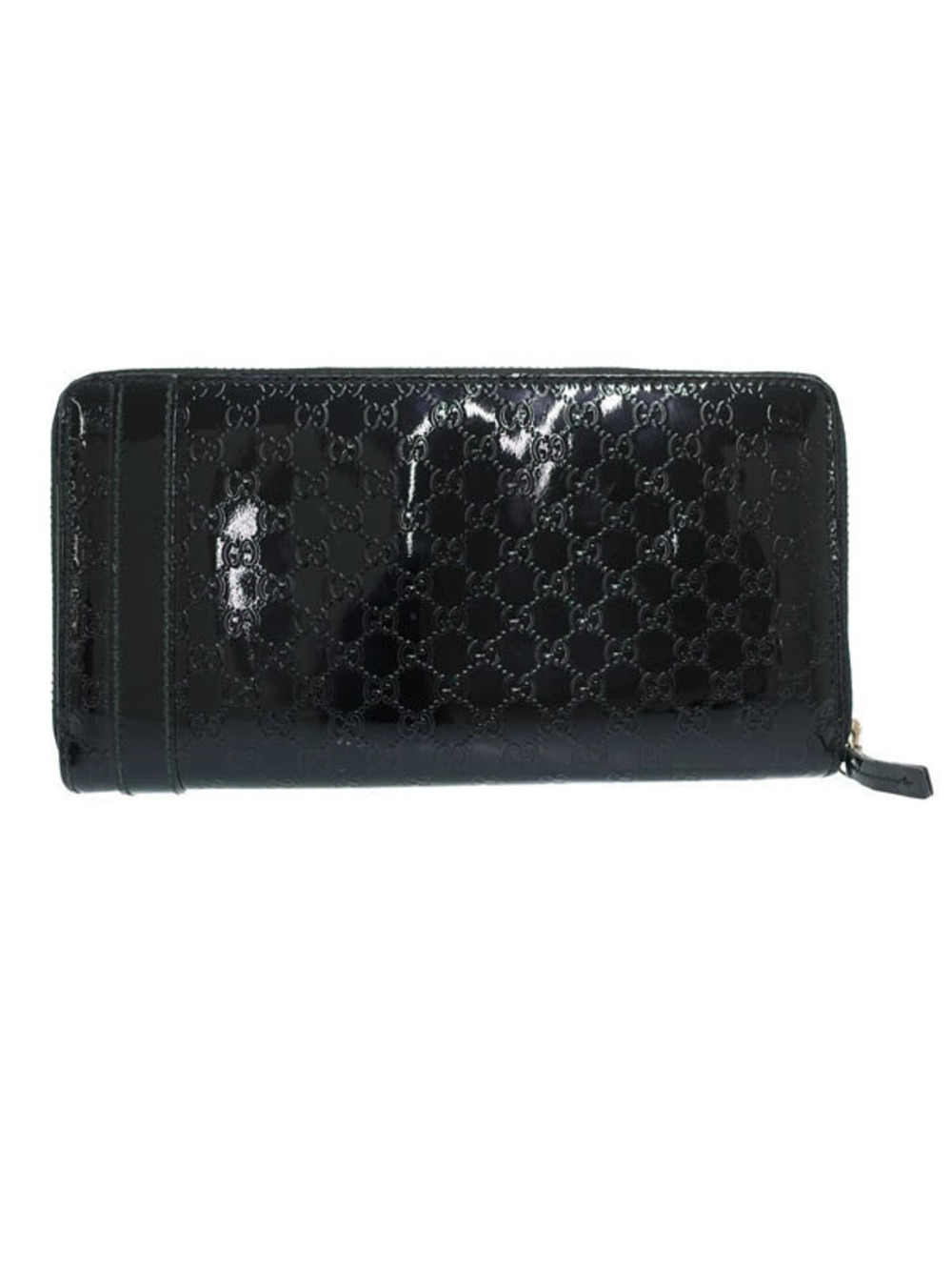 Gucci Zipper Zip Long Wallet Round Nice Around Black